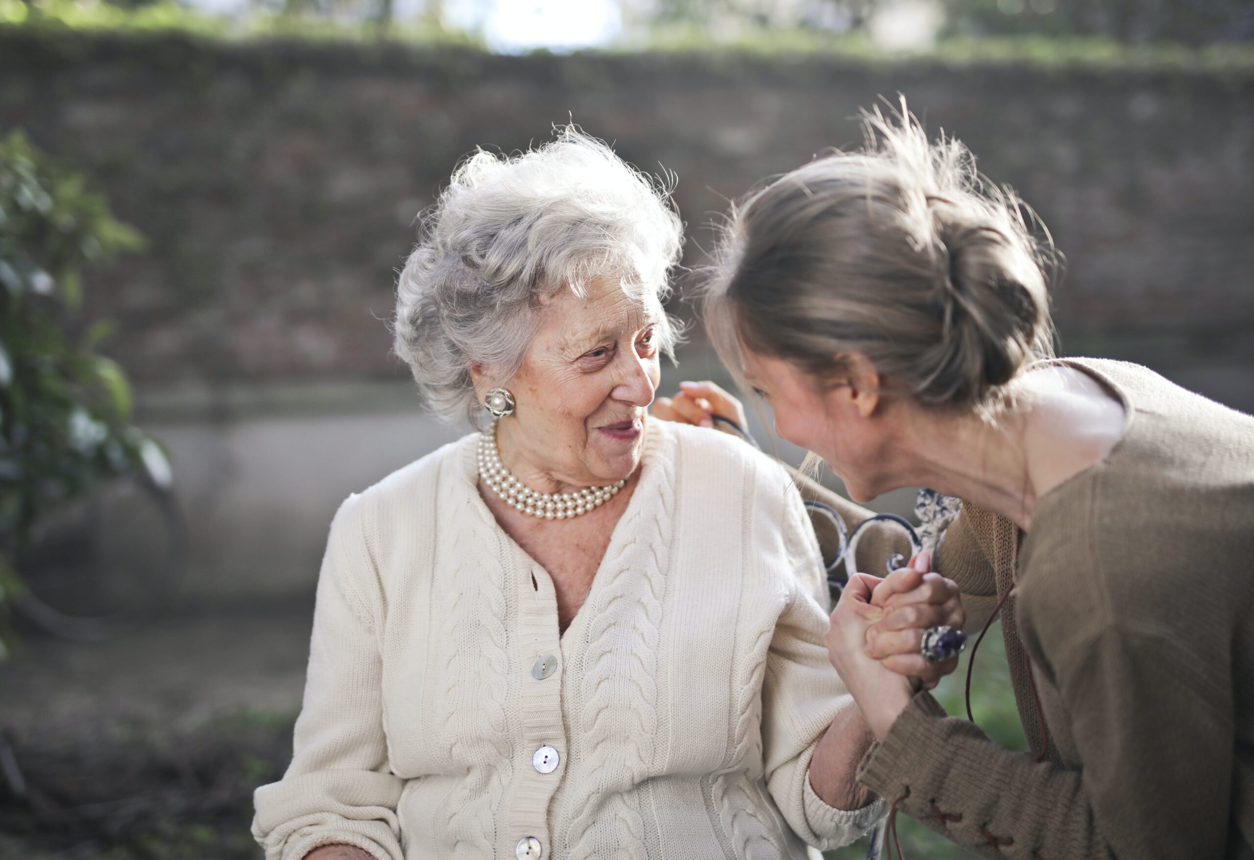 two ladies talking
