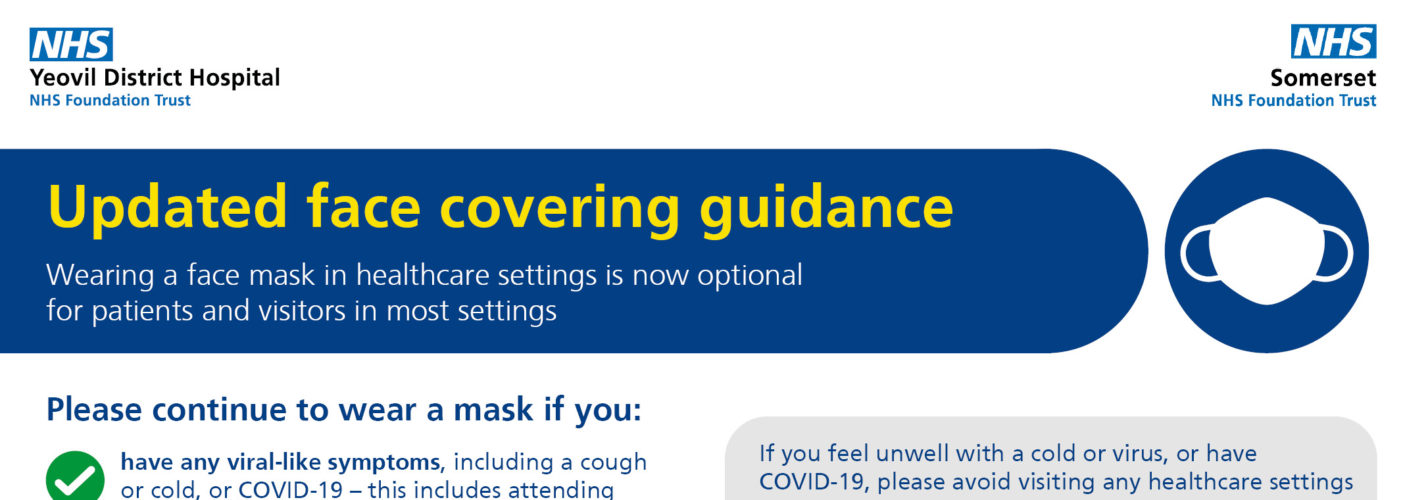 Updates to face covering guidance – June 2022