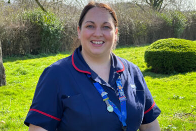 A photo of the new ward sister on a hospital ward.