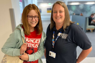 Pictured on the right is our specialist nurse for teenage and young people, Nic Neale. Pictured on the right is Emily, a young person who Nic has supported.
