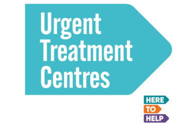 A graphic that says: Urgent Treatment Centres, here to help.